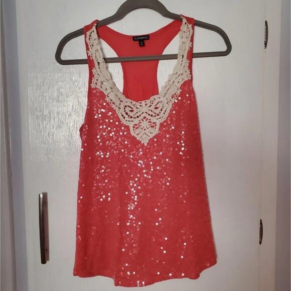 Express coral sequined tank medium - Picture 1 of 6